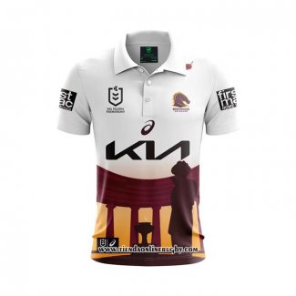 Camiseta Polo Brisbane Broncos Rugby 2024 ANZAC